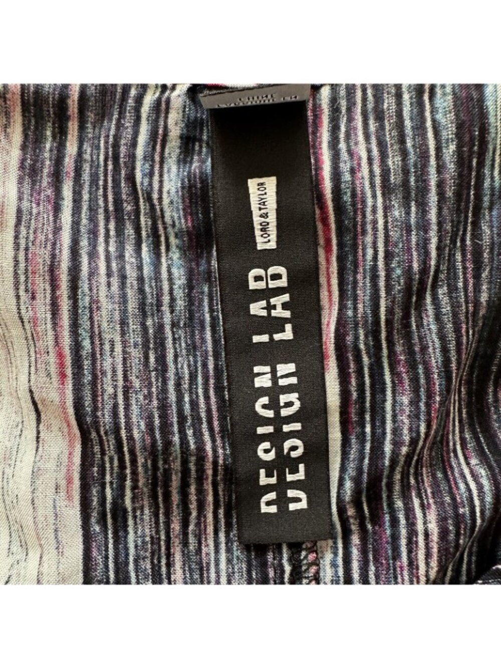 Lord & Taylor Design Lab Cold Shoulder Cinched Waist Mini Dress Multi Color LG - Picture 7 of 8